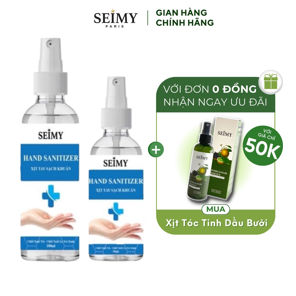 Nước rửa tay xịt khuẩn Seimy - Hand Sanitizer 50-100ml