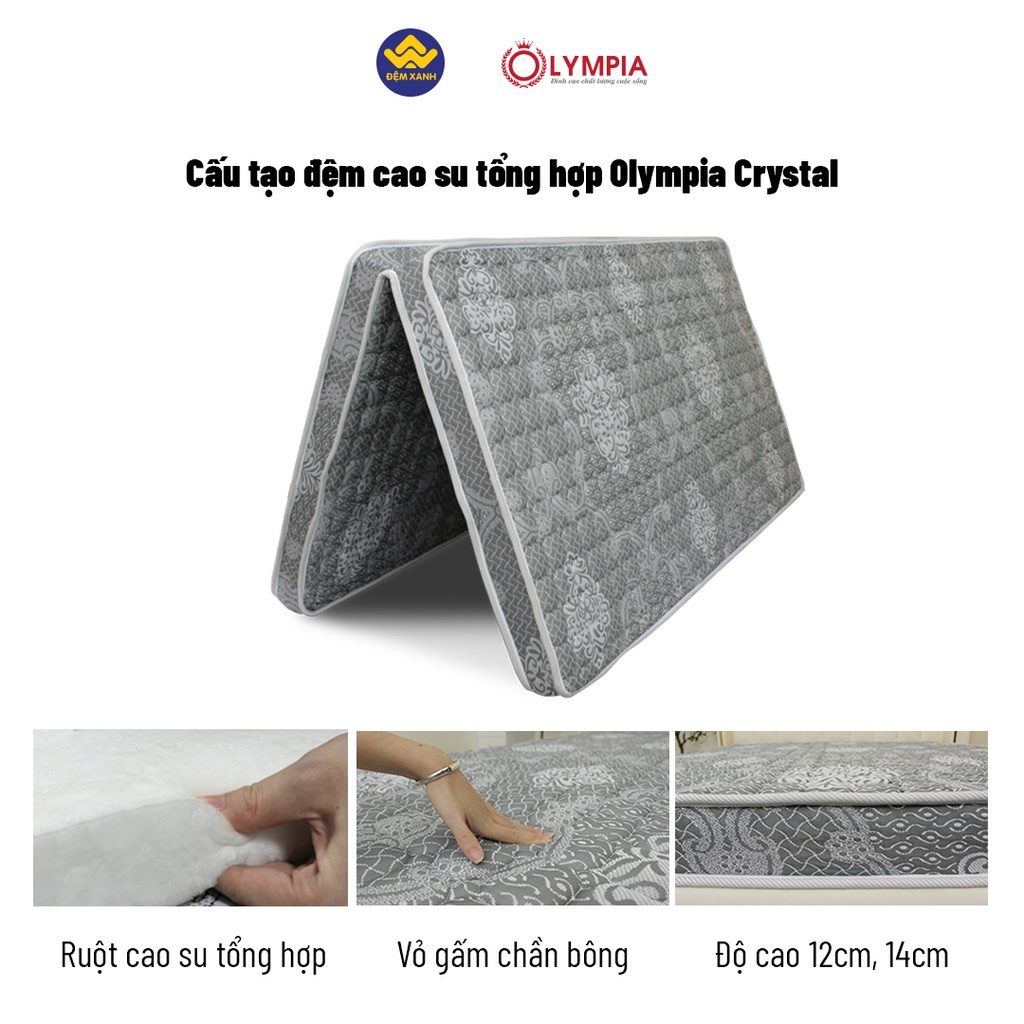 Đệm cao su tổng hợp Olympia Crystal 2 mảnh - Bảo hành chính hãng 5 năm