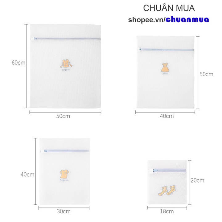 Túi Giặt Quần Áo Túi Lưới Dày Giặt Đồ Cho Máy Giặt Mesh Laundry Bag ( Túi Giặt Giữ Form Áo, Váy, Đồ Lót, Quần Jean... )