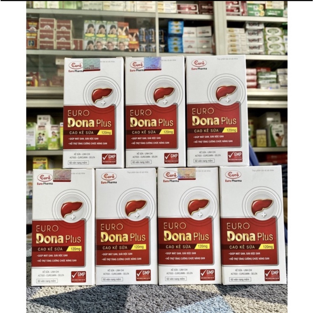 Giải độc gan EURO DONA PLUS giúp mát gan, giải độc, hỗ trợ tăng cường chức năng gan. Hộp 30 viên