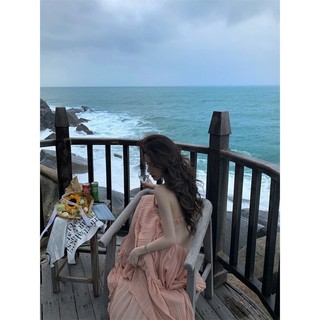 [HÀNG QC] Đầm maxi dập li cut out cam sữa