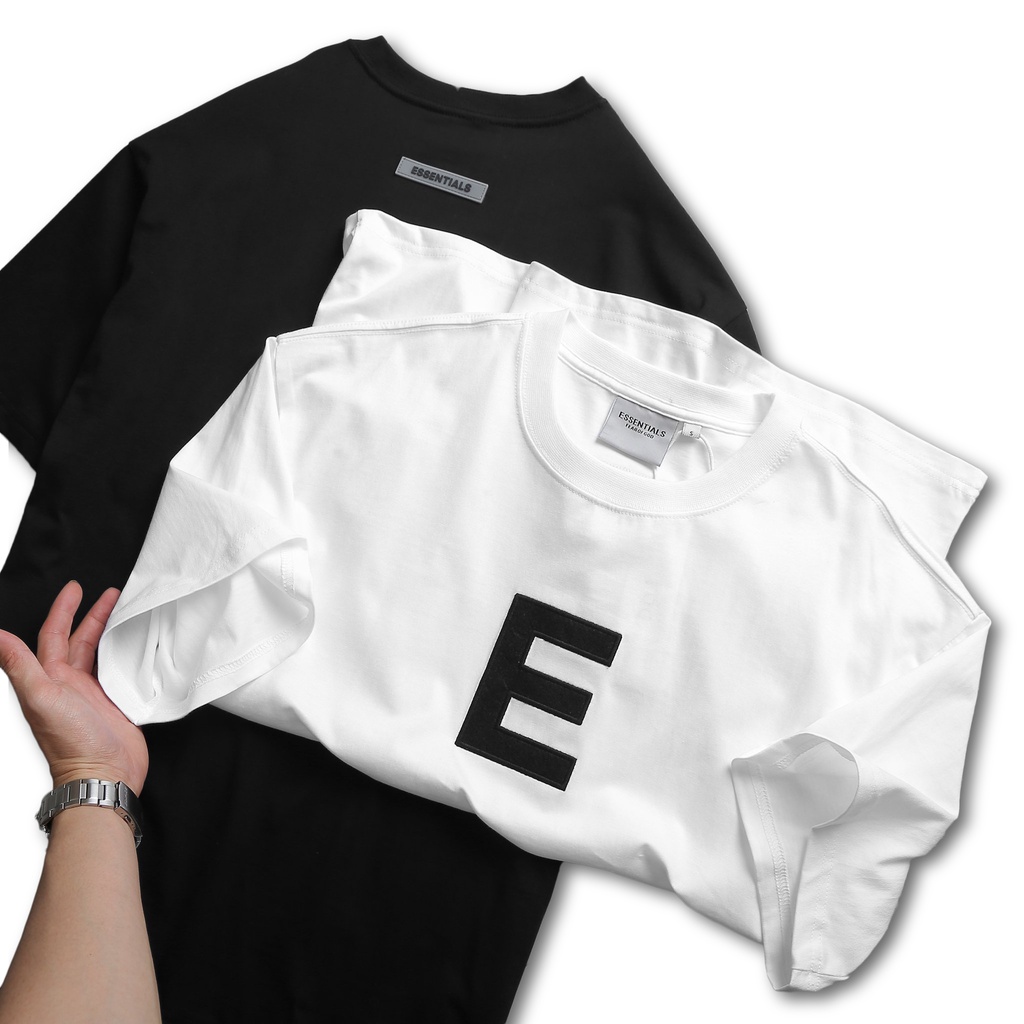 Áo thun nam nữ Unisex Essential form rộng tay lỡ cotton 2 chiều logo thêu - 3 màu