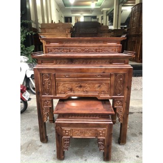 Bộ án gian 2 tầng, bộ án gian thờ đẹp hiện đại, bộ thờ gỗ tràm , bàn thờ gia tiên gỗ ,bàn thờ bàn cúng gỗ 2 tầng