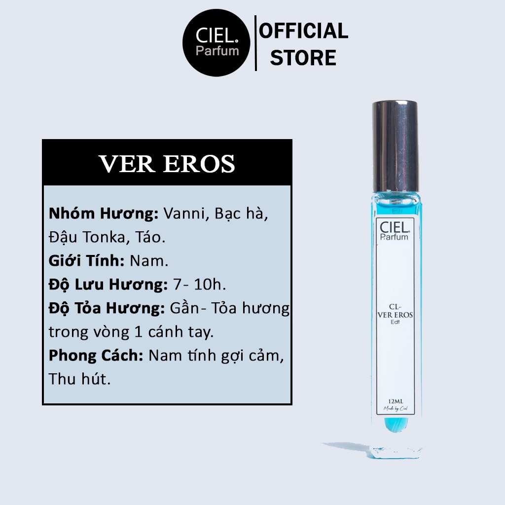 Nước hoa nam cao cấp CL Ver Eros Edt chính hãng CIEL Parfum phong cách gợi cảm, cuốn hút, hấp dẫn mọi ánh nhìn