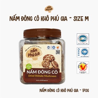 Nấm Đông Cô Khô Size M Cao Cấp Hộp 170g - Nấm Phú Gia