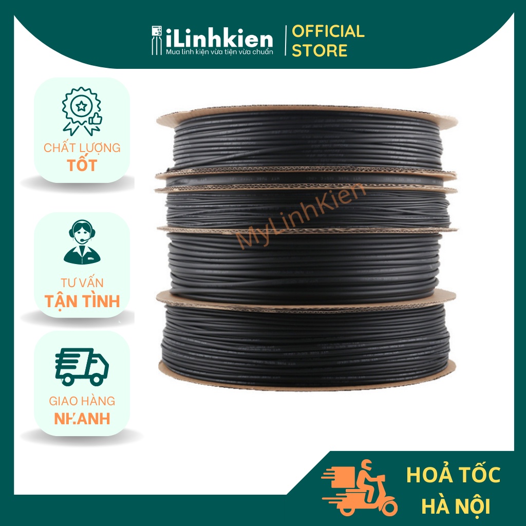 Gen co nhiệt cách điện đen 3mm trong suốt bọc pin to nhỏ chất lượng tốt