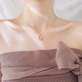 Dây chuyền trăng khuyết đá pha lê lấp lánh