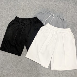 Quần đùi nam trơn, quần short Polyester nam đen, trắng, xám mặc đi biển, mặc ở nhà cao cấp BIX HOME