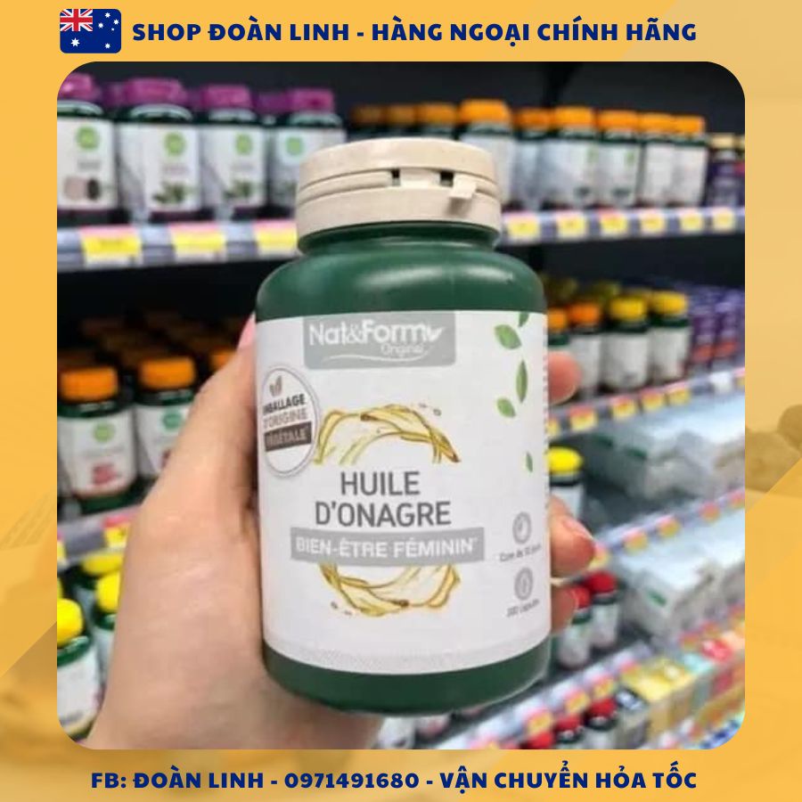 Tinh Dầu Hoa Anh Thảo Hữu Cơ Pháp NAT & FORM, Hàng chuẩn Pháp, 200 viên tinh dầu hoa anh thảo lưu ly, Date 2025