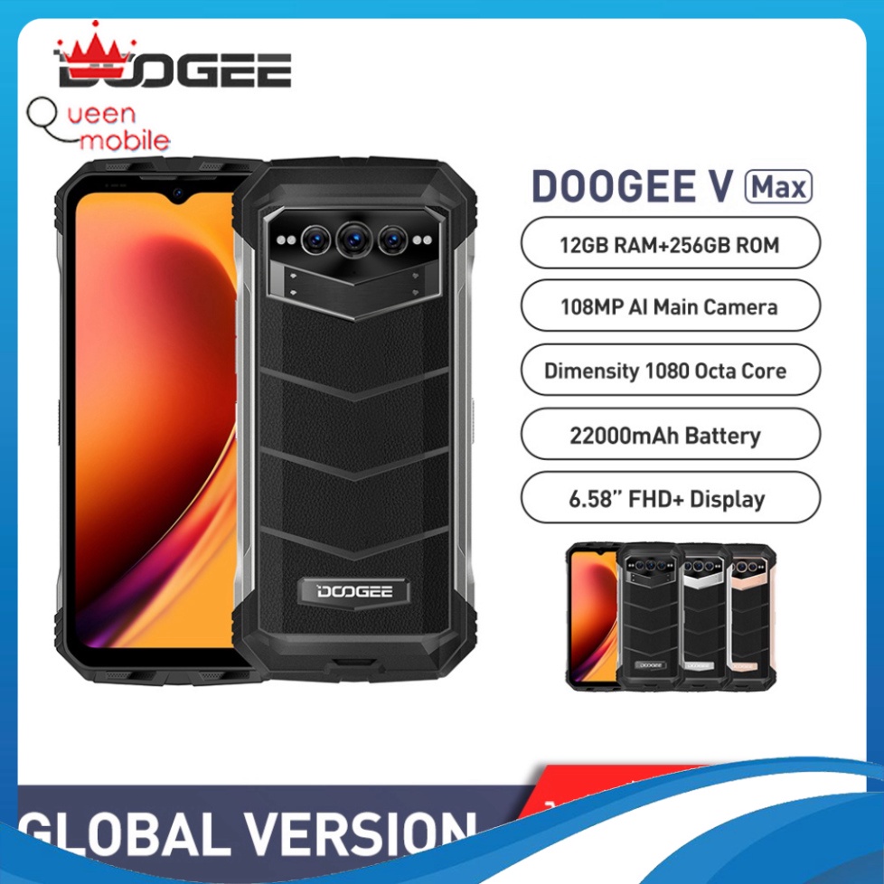 Điện Thoại Doogee V Max 5G Camera 108Mp 22000Mah 12Gb + 256Gb 120Hz 1080 Hi-Res 33W Sạc Nhanh [Queen Mobile]