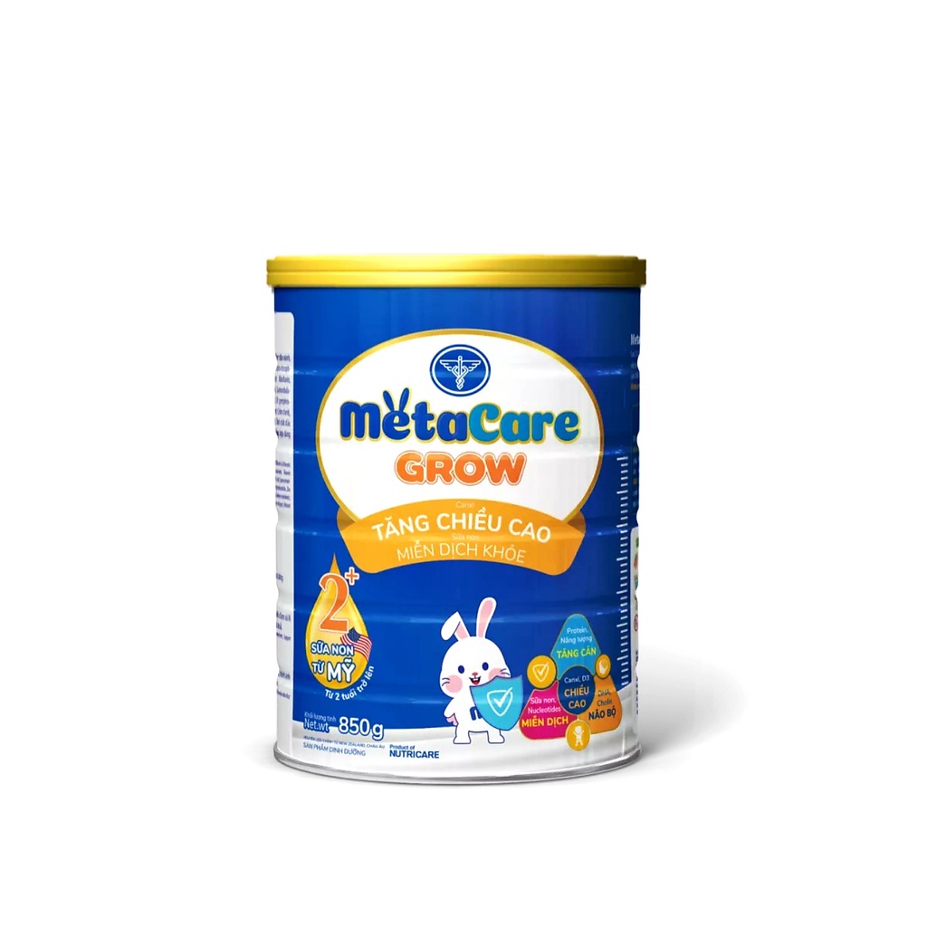 [HSD T6-2025] Sữa Bột Nutricare MetaCare GROW 2+ Tăng Chiều Cao Và Miễn Dịch 850g.