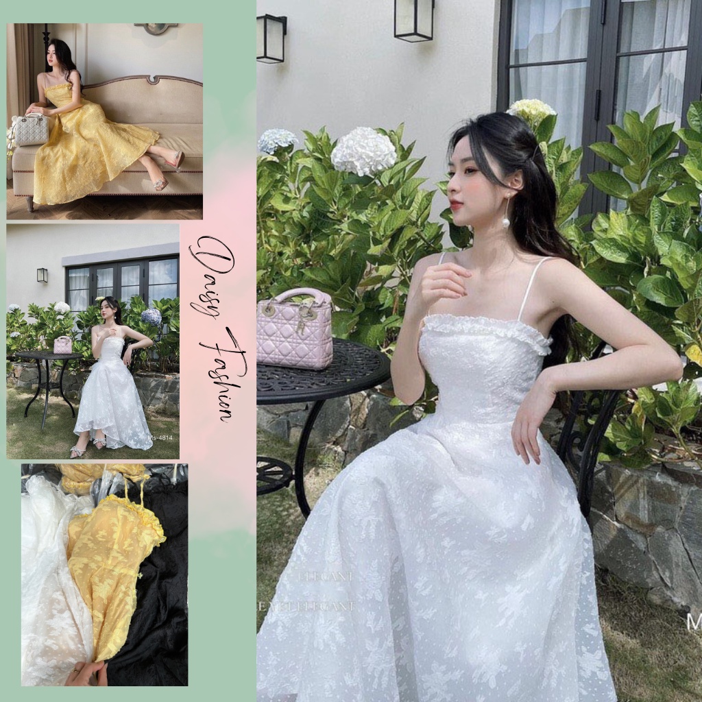 Đầm dự tiệc,váy dạ hội tơ gấm sang chảnh, váy công chúa quyến rủ d15