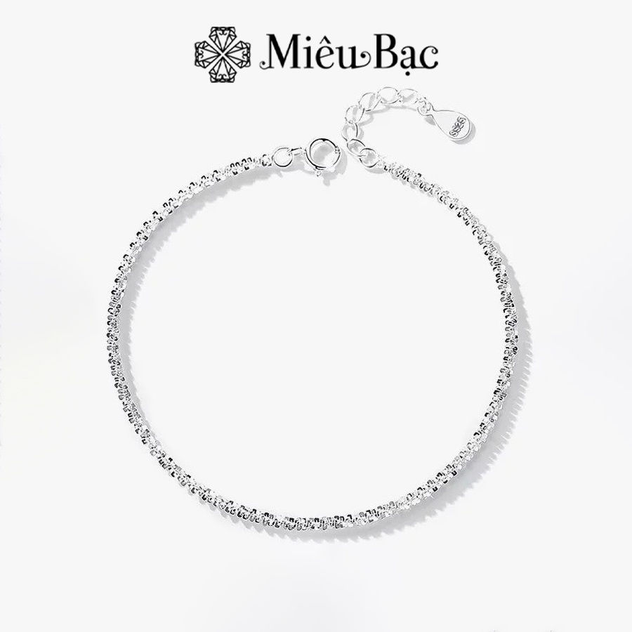 Lắc tay bạc Miêu Bạc vòng tay Twinkle dây xù lấp lánh dễ thương Bạc cao cấp phụ kiện trang sức L400174