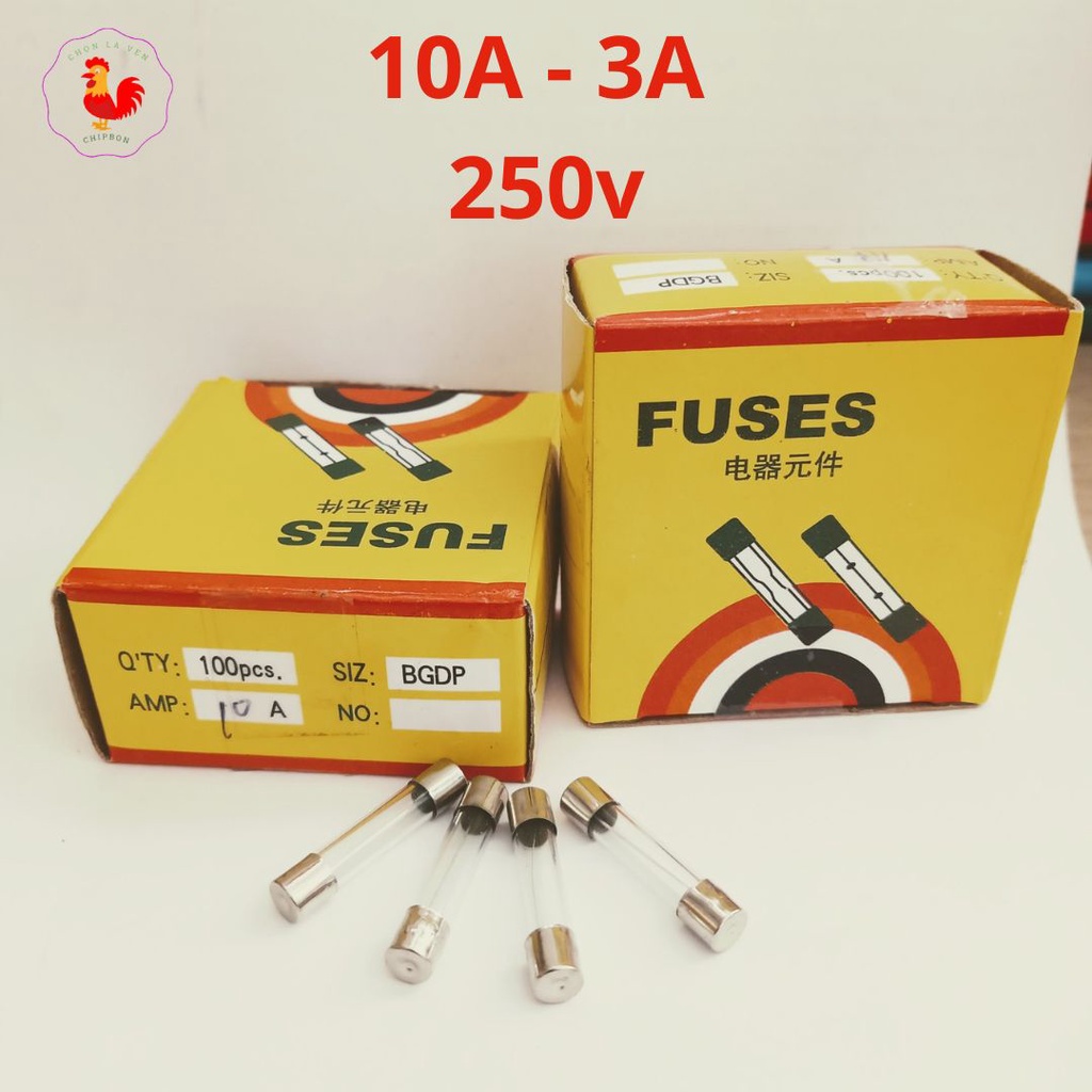 Cầu Chì Ống Thủy Tinh 6x30mm 250V 3A, 10A