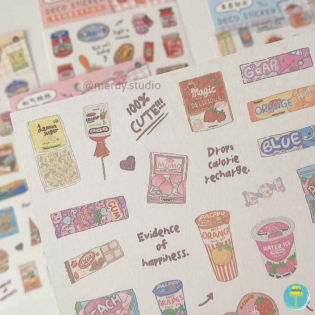 Sticker chủ đề Grocery Shopping dán trang trí journal
