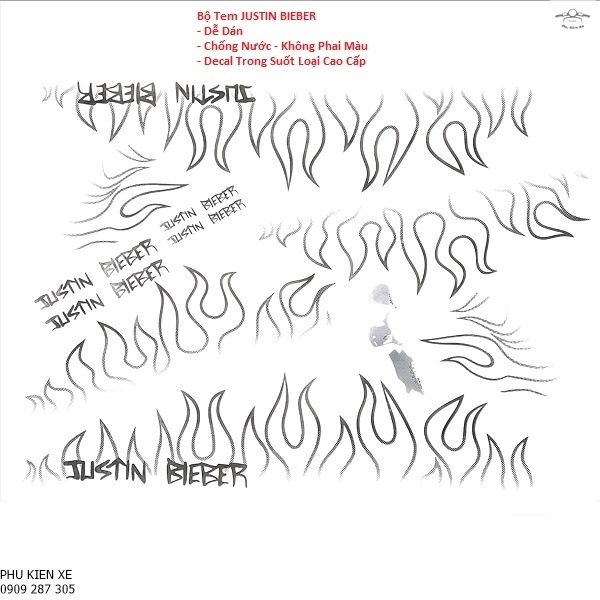 Tem JUSTIN BIEBER Siêu Chất Lượng Cho Vespa Sprint Primavera