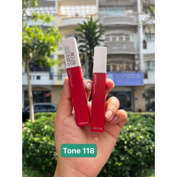 Son Kem Lì Maybelline Super Stay Matte 5ml 118 Dancer.Cam cháy