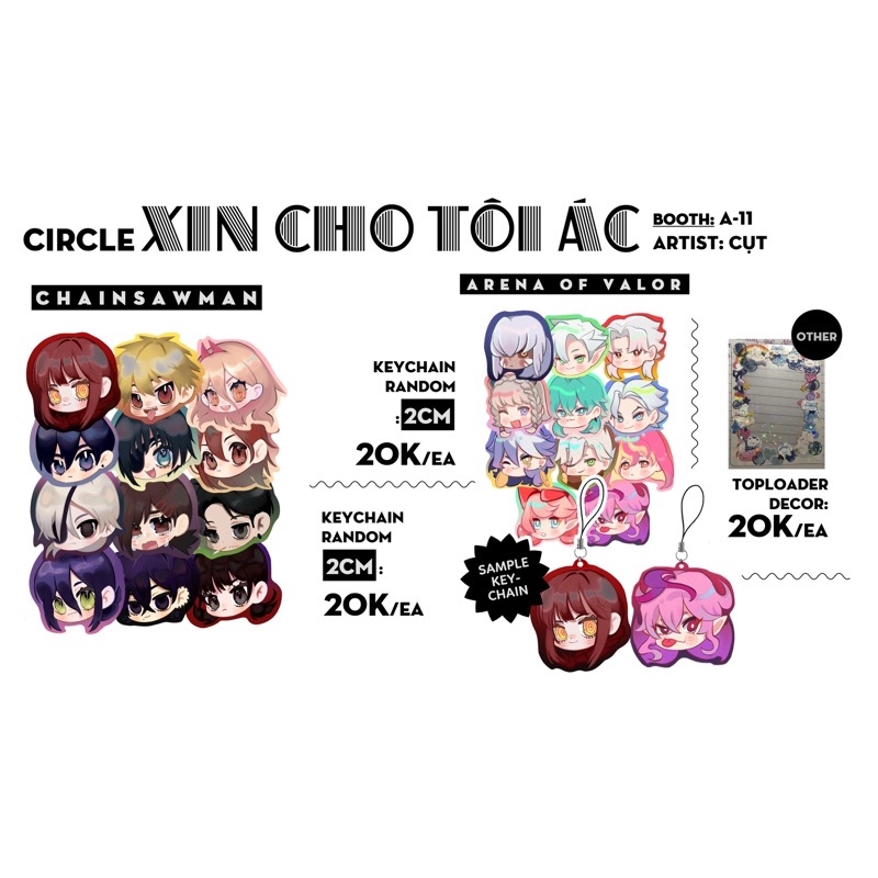 Random charm 2cm - Liên quân/Chainsaw man