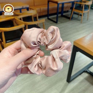 Cột tóc/Scrunchies vải lụa đính hạt [LH1764] Nữ tính, sang trọng