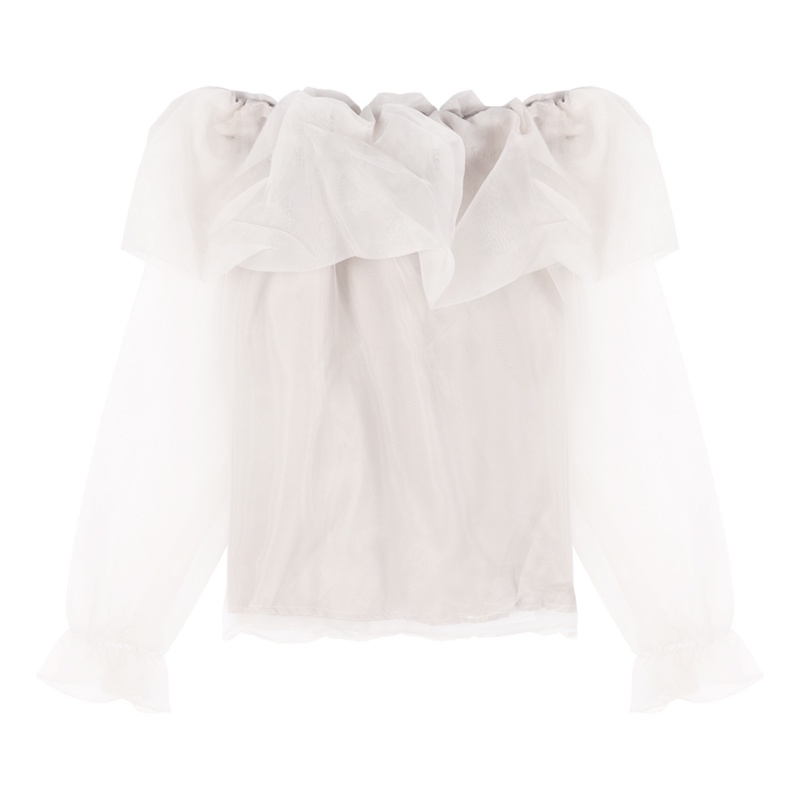 Sugemiusi Áo Sơ Mi Chiffon Organza Trễ Vai Thời Trang Xuân Hè Pháp Thiết Kế Sense Niche Cho Nữ