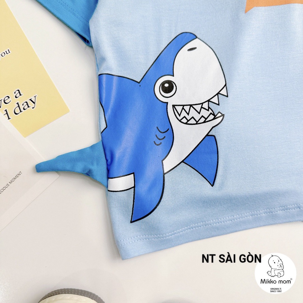 Bộ cộc thun lạnh Mikko Mom hình thú siêu yêu mềm mát cho bé