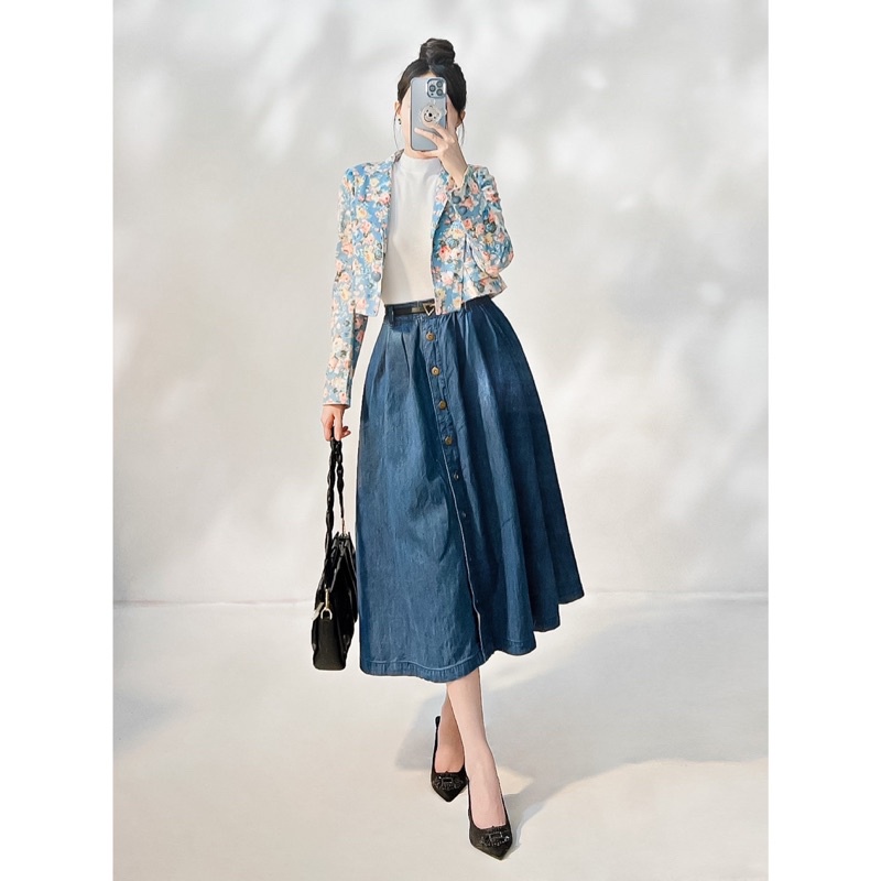 Vest blazer croptop hoa hồng pastel