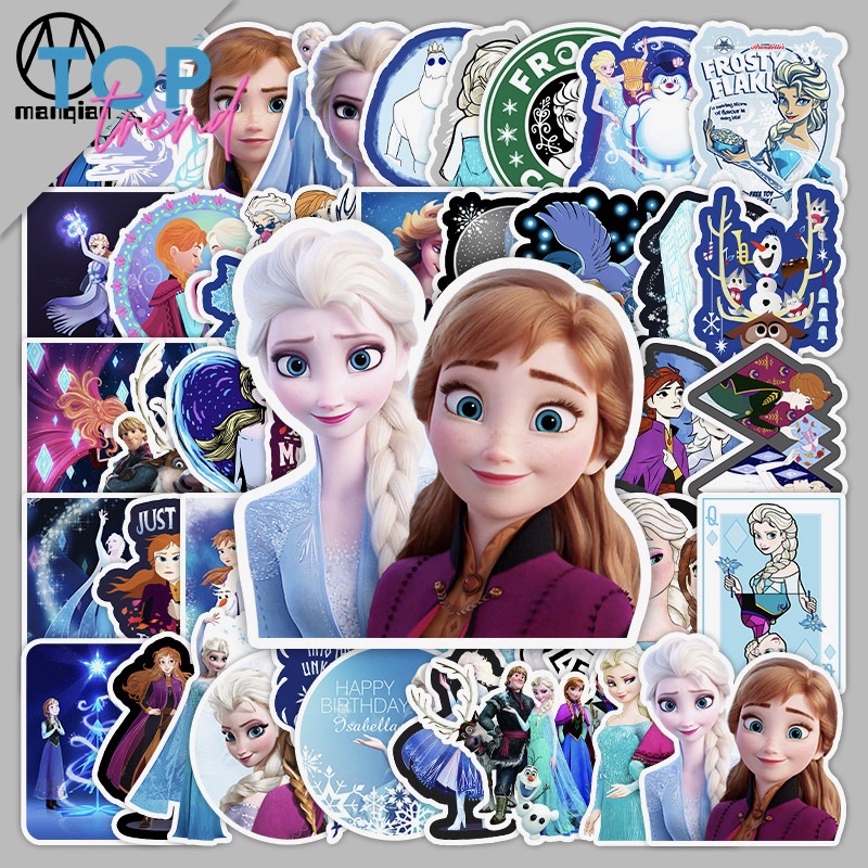 Sticker cute SET 50 TẤM Công chúa ELSA, hình dán trang trí dễ thương cho bé, chống thấm nước - TOP TREND