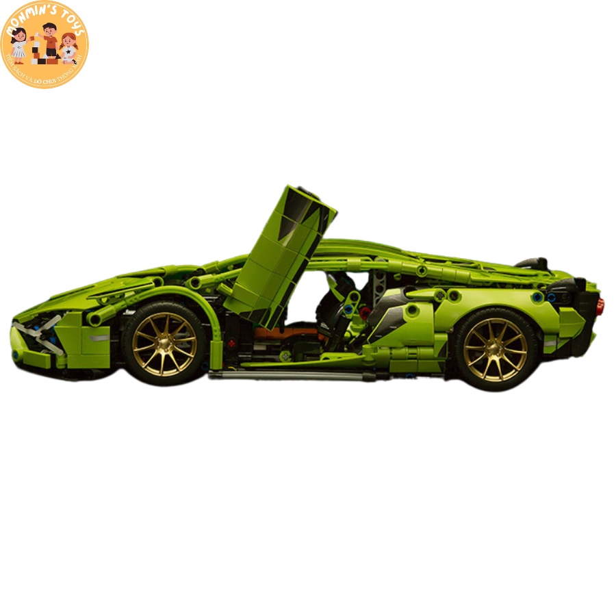 Đồ Chơi Lắp Ráp Mô Hình Siêu Xe Lamborghini Phiên Bản Đèn và Điều Khiển Từ Xa 1:14