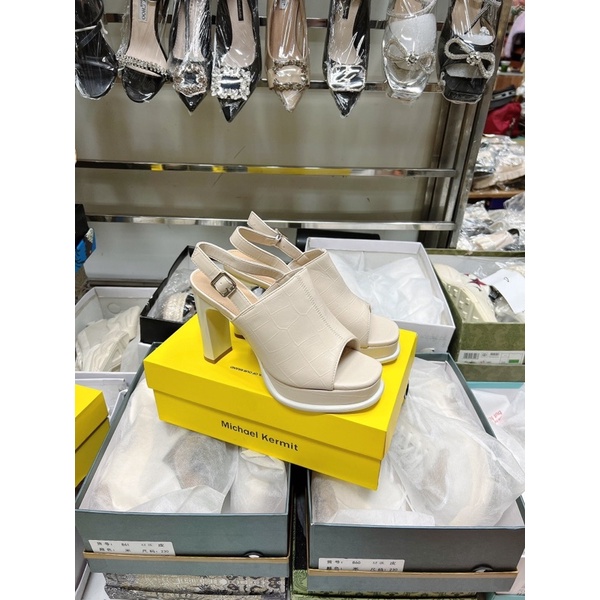 Giày cao gót da nữ đế vuông 7p- Hàng QC fullbox- kèm video thật