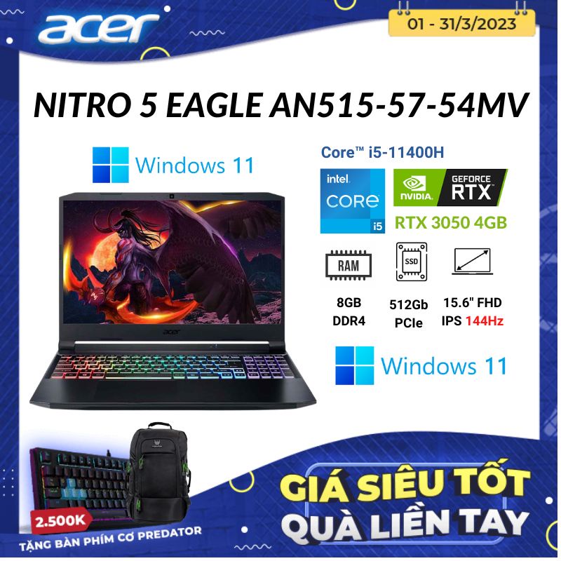 Laptop Acer Nitro 5 Eagle AN515-57-54MV 