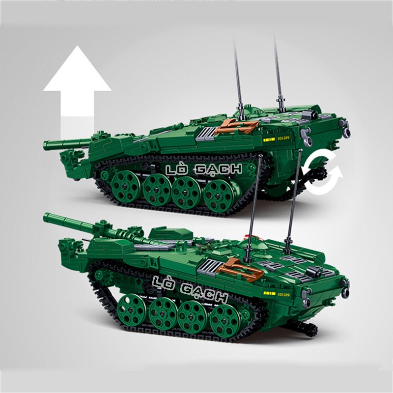 Bộ xếp hình xe tăng Strv 103 Stridsvagn quân đội Thụy Điển 692 chi tiết