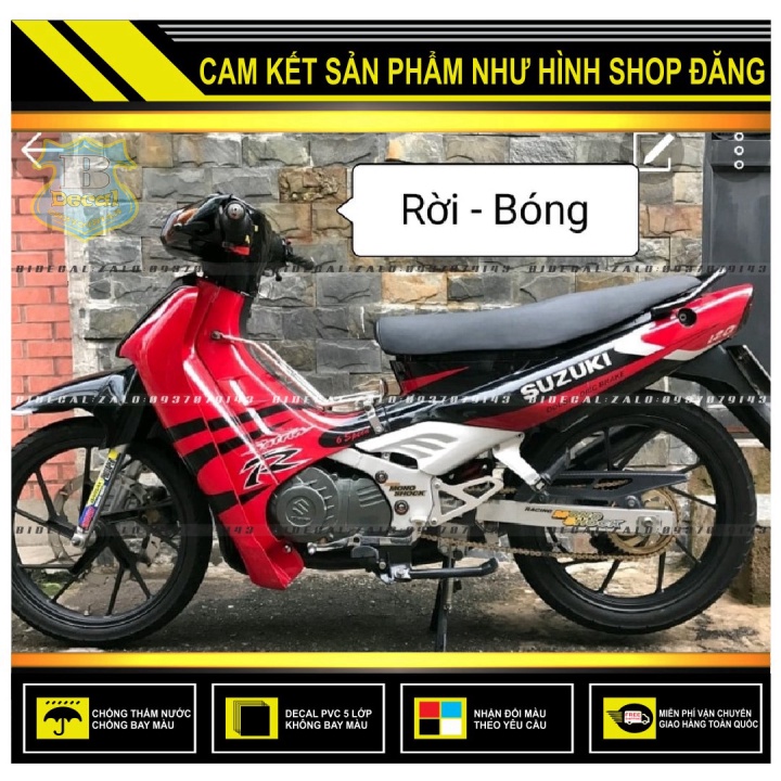 TEM RỜI SATRIA 2000 PHỐI ĐỎ ĐEN KHÔNG TỔ ONG