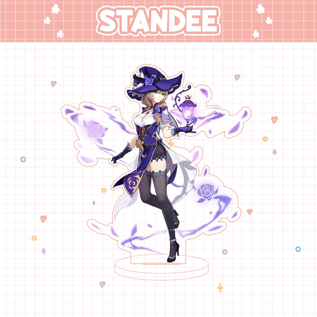 Móc khóa mô hình standee đứng để bàn Lisa Genshin Impact đáng yêu chibi trang trí quà tặng