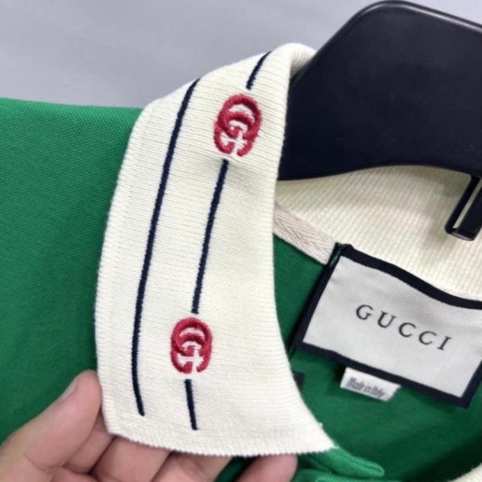 Áo polo Gucci Embroidered phối màu mới nhất Áo polo nam nữ vải cá sấu mới nhất The.Wear
