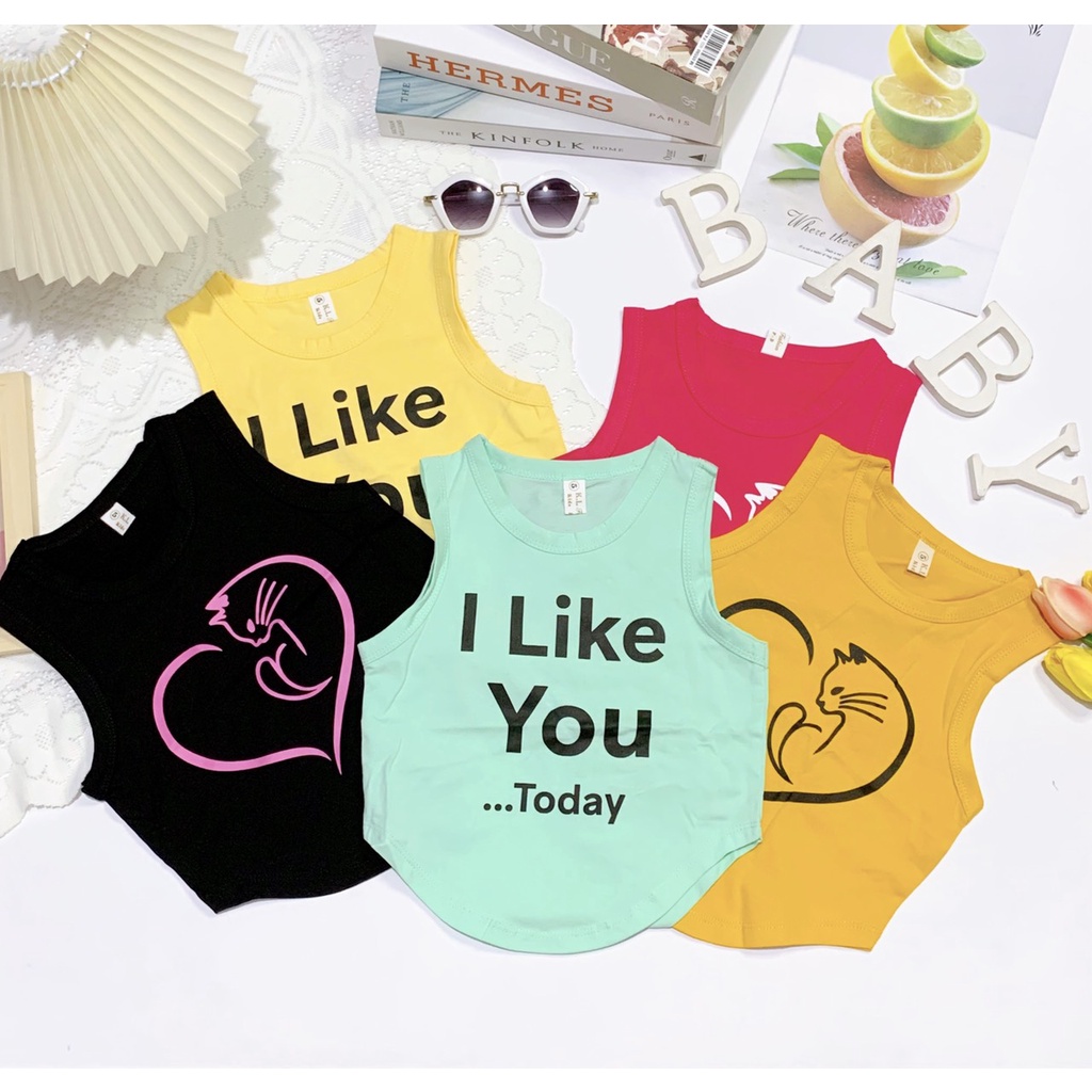 ÁO SÁT NÁCH BÉ GÁI STYLE DỄ THƯƠNG THUN ĐẸP CHO BÉ 08-25kg