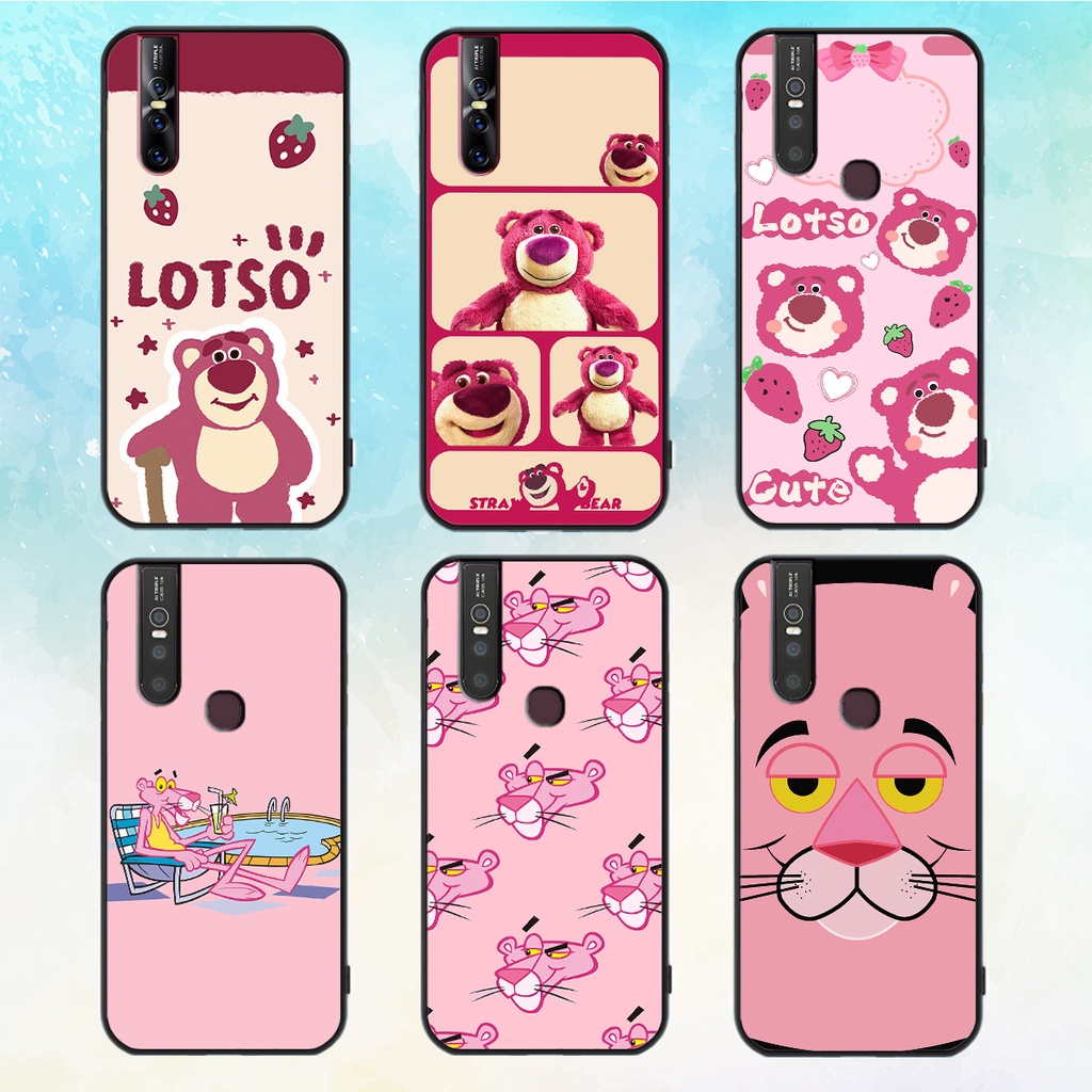 Ốp lưng Vivo V15 / V15 Pro in hình gấu dâu losto, pink panther đáng yêu,hot trend.