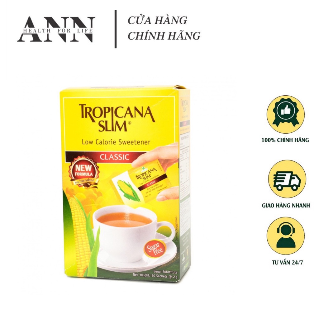 Nguyên Hộp 50 Gói Đường Ăn Kiêng ( Đường Bắp) TROPIUSPHA SLIM Dùng Cho Người Ăn Kiêng Và Người Bị Tiểu Đường