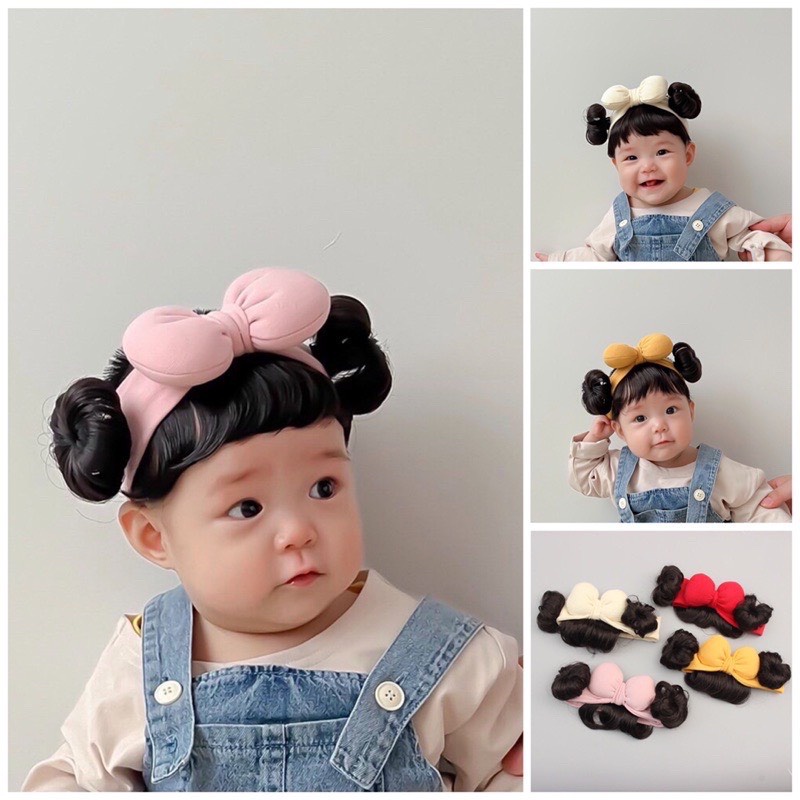 Băng Đô Kèm Tóc Giả Siêu Đáng Yêu Cho Bé 6m-2 tuổi - Mokids
