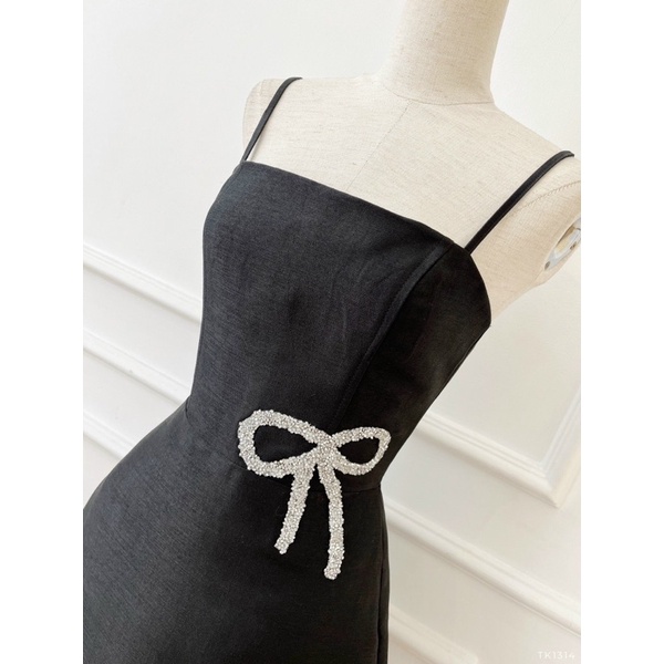 LIKEHER - ĐẦM DỰ TIỆC ĐẦM 2 DÂY 2D KẾT NƠ ĐÁ D80