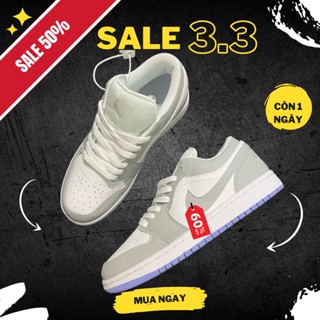 Giày Jordan cổ thấp smoke grey màu xám, Giày Jordan 1 nam nữ màu xám nam nữ bản đẹp đầy đủ bill box