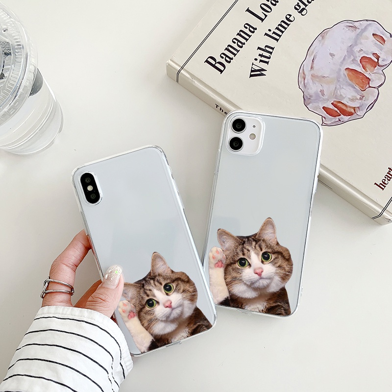 Ốp Điện Thoại Tpu Dẻo In Hình mèo vẫy tay đáng yêu Cho iphone 14 pro 14 promax 11 12 13 / 6 / 7 / 8plus / X u510