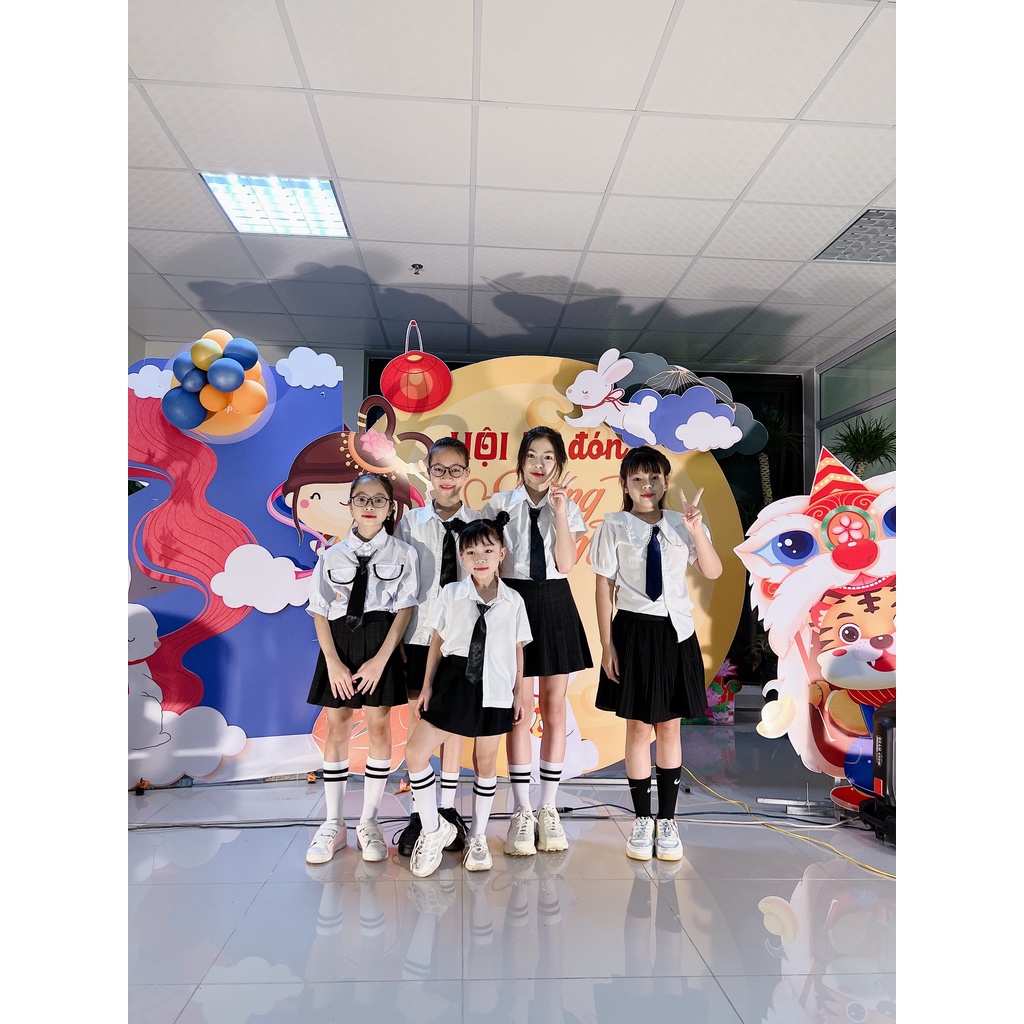 Cà vạt trơn chất lụa loại cao cấp cho gái bé trai thắt sẵn có sẵn FANEKIDS