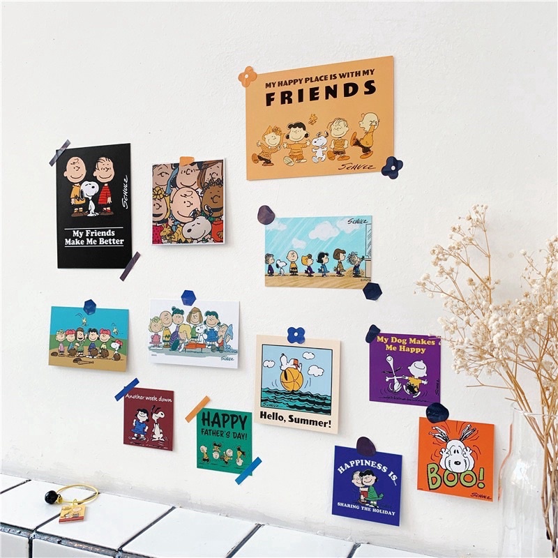 Post Card Trang Trí Snoppy Đáng Yêu