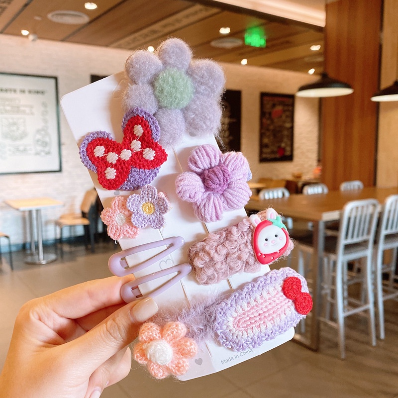 Set kẹp tóc vải bông cute dễ thương phong cách hàn quốc cho bé gái