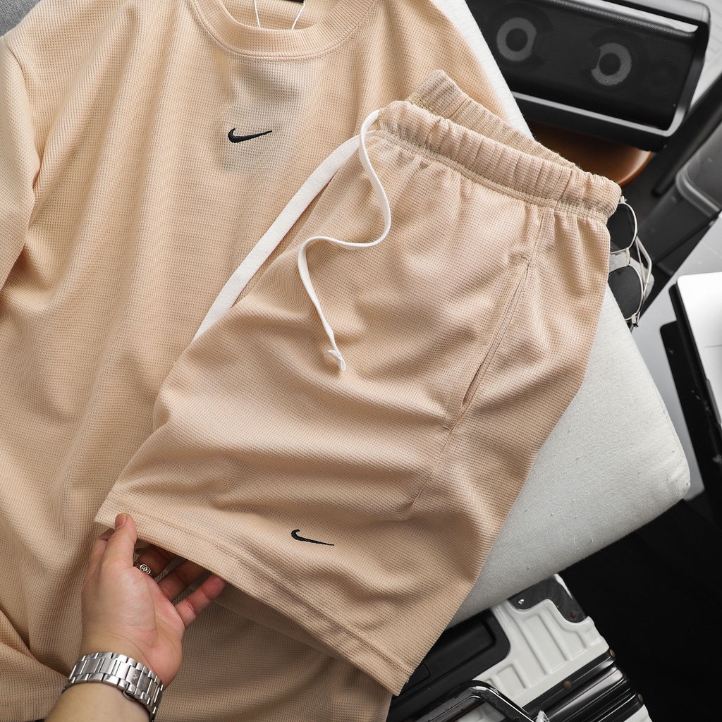 Set thể thao unisex chất liệu cotton dệt tổ ong, form rộng, mềm mại, thấm hút tốt SET11