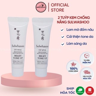 Combo 2 tuýp kem chống nắng Sulwashoo Snowise Brightening Multi Protector 10ml date 2025