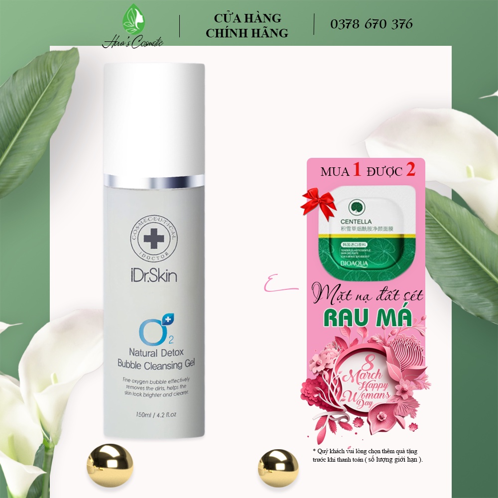 Sữa rửa mặt sủi bọt O2 Idr Skin_O2 Natural Detox Bubble Cleansing Gel