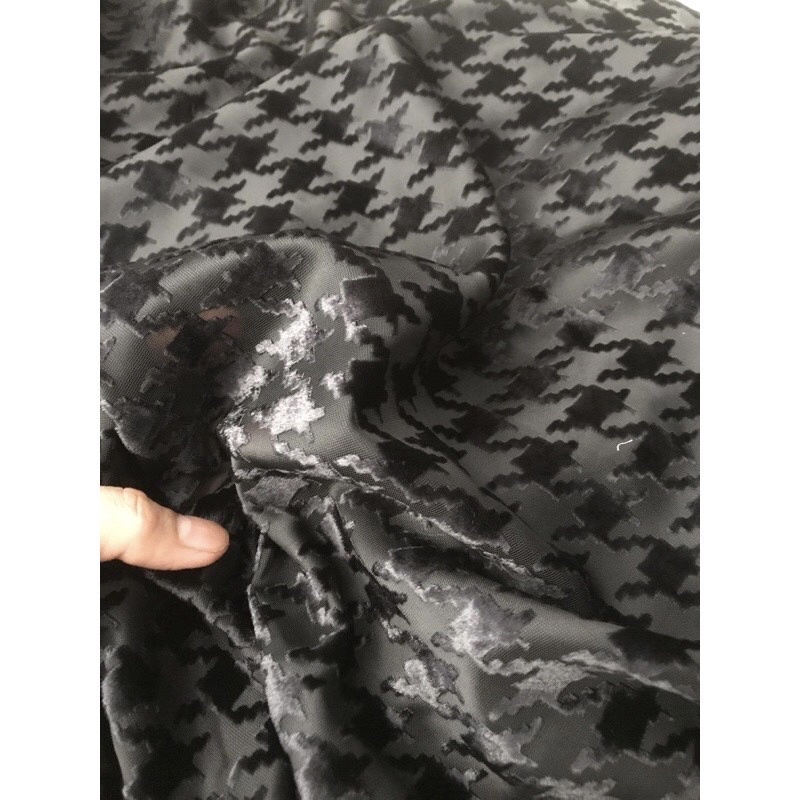 Vải voan ép nhung đen tuyền mềm mịn may đầm váy , áo kiểu , áo dài đẹp thời trang