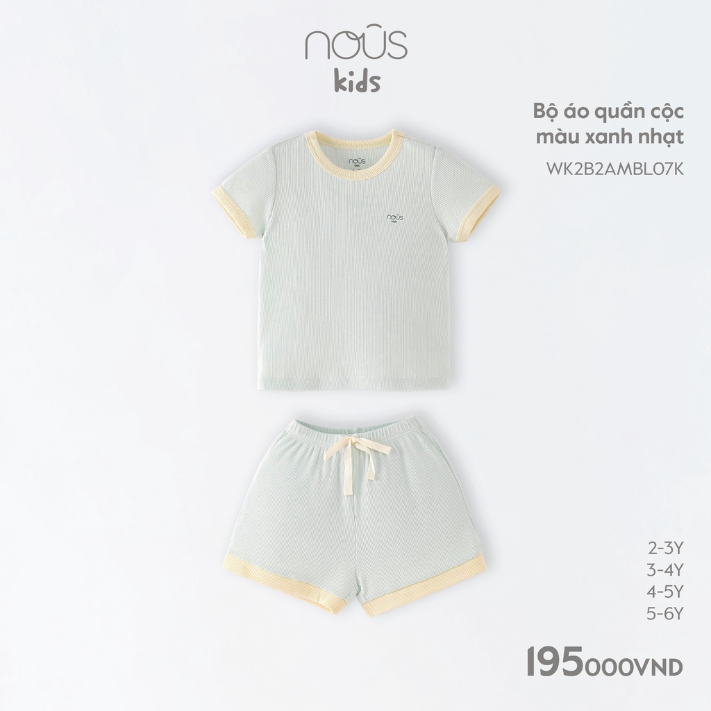 Bộ quần áo Nous cộc, lửng bé trai, bé gái nhiều màu sắc dễ thương cho bé từ 2-3 tuổi đến 5-6 tuổi