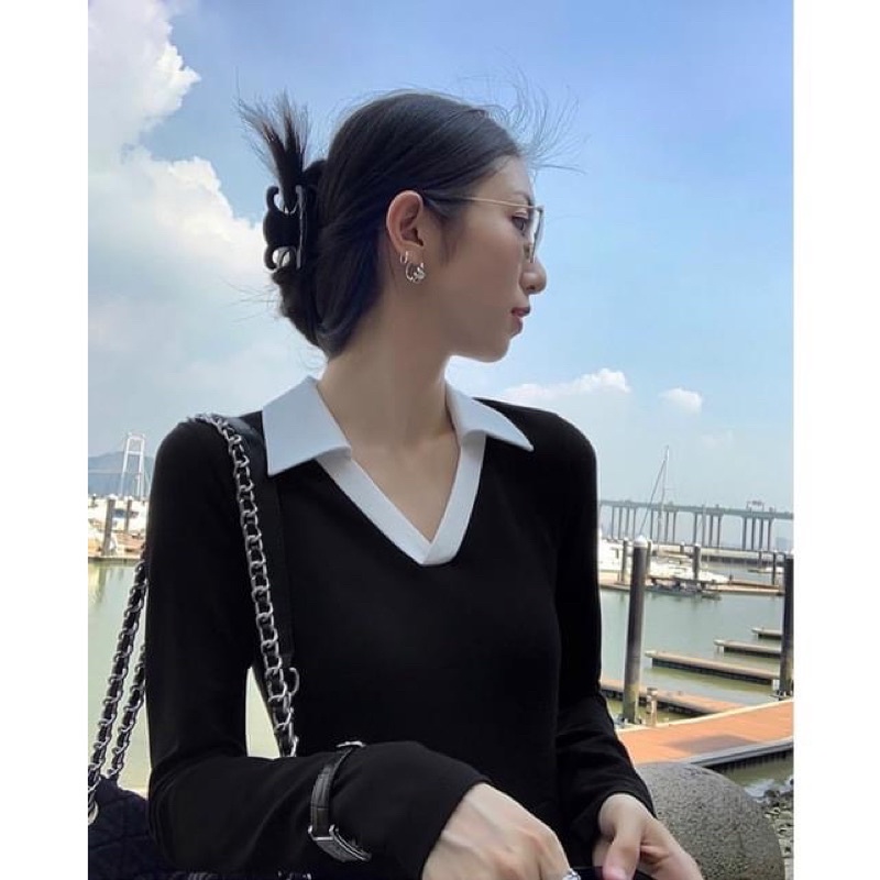 | Chang Tròn | Đầm Polo cổ trắng Bigsize dáng A